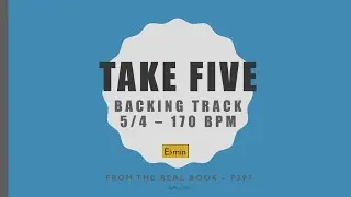 Take Five  Backing Track Key  Ebmin  170bpm