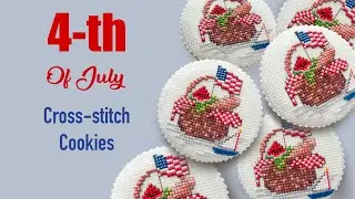 Happy 4th of July! Cross-stitch cookies.🇺🇸