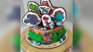 Торт с динозаврами