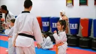 7yr Old Taekwondo Belt Test - Board Breaking
