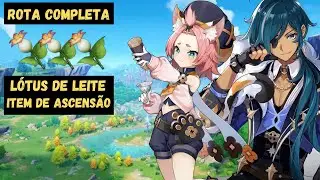 ROTA COMPLETA DE LÓTUS DE LEITE (Item de ascensão de Diona e Kaeya, pegue até 59) - [Genshin Impact]