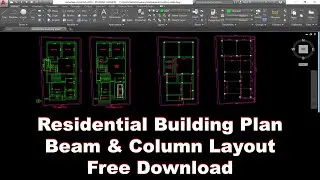 Residential building plan with beam and column layout