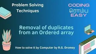 Removal of Duplicates in an ordered array | Algorithm explained in Tamil |Python code