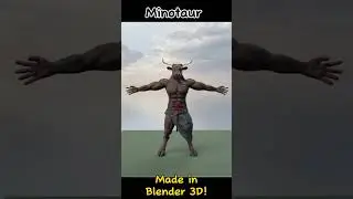 Minotaur character made in Blender. He's ready to animate! #blender #3dmodeling #characterdesign