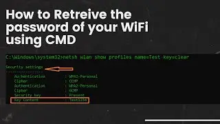 How to find the WiFi password using command prompt.