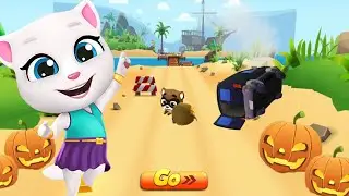 Talking Tom Gold Run Gameplay Part 79 - Halloween Runs in Hawaiian Hank’s Home!