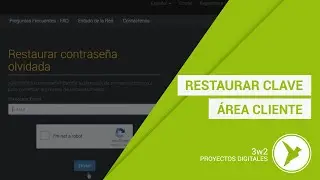 3w2 | Restaurar la clave de acceso al área de cliente