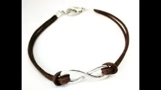 Bracelet infini en cuir brun