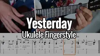 The Beatles - Yesterday (Ukulele Fingerstyle) Tabs On Screen
