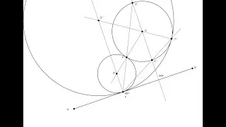 Circunferencias tangentes a segmento, por el punto de tangencia y a circunferencia y radio dado