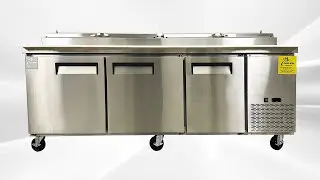 NSF Large Capacity commercial slotted pizza spreader 3-door refrigerated display cabinet CD -91PP
