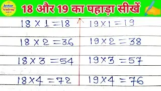 18 और 19 का पहाड़ा | Table of 18 and 19 in hindi | Multiplication Tables in Hindi | Learning Video