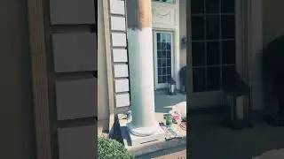 Priming and painting the prepped bare wood colomn
