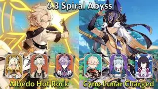 C2 Albedo Hot Rock & C1 Cyno Lunar Charged - Genshin Impact 6.3 Spiral Abyss Full Clear