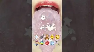 ASMR PURPLE KOHAKUTO EMOJI FOOD 보라색 코하쿠토 이모지 먹방 (sped up)