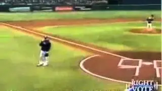 Governor Charlie Crist's Comically Bad first pitch - Embarrassing!