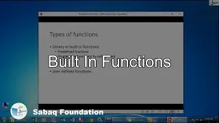Built in functions, Computer Science Lecture | Sabaq.pk