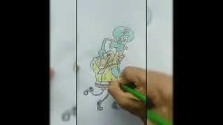how to drawing Spongebob and Squidward | no #shorts