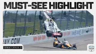 Sting Ray Robb goes airborne in wild last-lap incident at Iowa | INDYCAR