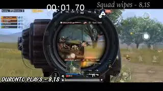 New World record Pubg Fastest Squad wipes 8,1S || Duronto Plays ||
