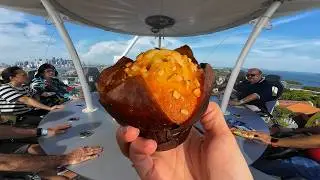 Eating on a Sky Ride in Singapore