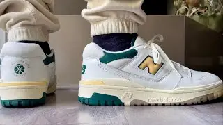 Aime Leon Dore New Balance 550 SS21 Natural Green Yellow On-Feet + Sizing