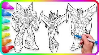Coloring Pages - TRANSFORMERS | Coloring Characters from Transformers show. How to color Bumblebee