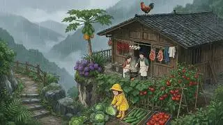 Peaceful Life: Harvesting Vegetables, Cooking Delicious Food & Listening to Rain 🌧️ Ghibli Vibe