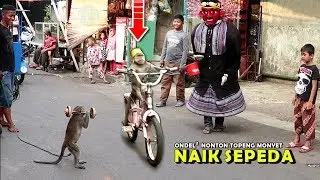 ONDEL ONDEL Nonton TOPENG MONYET, Lucu Sekali !! ~ Funny Monkey Attraction