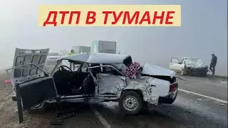 Лоб в лоб. Два ВАЗа встретились на туманной трассе.