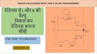 CNC programming || radius calculation by I and k || radius calculation in CNC program