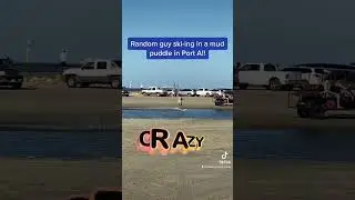 Ski-ing or Wakeboarding in a mud puddle!  
