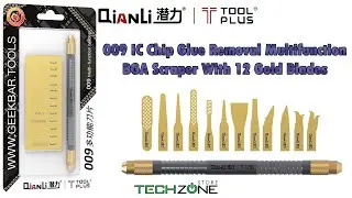 QianLi ToolPlus 009 IC Chip Glue Removal Multi-function BGA Scraper With 12 Gold Blades