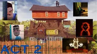 Escaping the Neighbor + Secret Cutscenes - Hello Neighbor Act 2