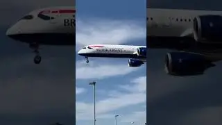 Airbus A350 Giant. British Airways A350-1000 arrives back at base.