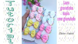 LAÇO GRAVATINHA COM GRANULADO DE BISCUIT 🎀
