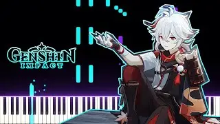 Genshin Impact Inazuma Night OST - Dream of Scattered Petals | [Piano Cover] (Synthesia)「ピアノ」