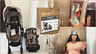SETTING UP BABYS CLOSET & EVENFLO STROLLER