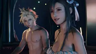 Cloud and Tifa gondola date in every outfit (4K graphics mode)