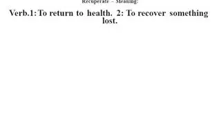 Recuperate definition | Recuperate meaning