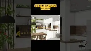Cocina moderna pequeña con isla desayunador - Apartamentos pequeños cocinas con barra y tabique rojo