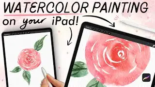 How to paint a watercolor rose in PROCREATE 🌹 (easy digital rose painting on your iPad!)