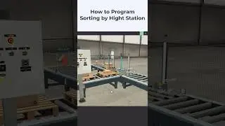 Structured Text Programming of a Sorting Line in Codesys simulated in Factory IO 