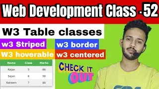 Web Development class #52 | Table Classes | Create stylish table using W3CSS | NATL | Zulquir