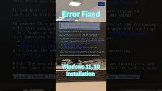 Error BIOS/LEGACY Boot of UEFI-Only Media rufus Windows 11,10 Installation 