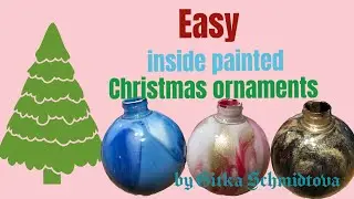 Easy inside painted clear Christmas ornaments with acrylic paint by Gitka Schmidtova