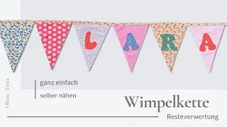 Wimpelkette nähen - aus Stoffresten