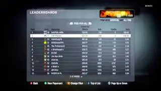 Call of Duty Black Ops Leaderboard Rankings 12/04/10