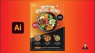 Elegant Flyer Design With Grunge Texture in Adobe Illustrator CC |  Food Restaurant | SU Official