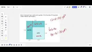 Word problem on finding the area of a piecewise rectangular figure